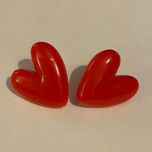 Red Heart Shaped Valentines Earrings